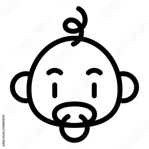 Baby boy head stroke icon