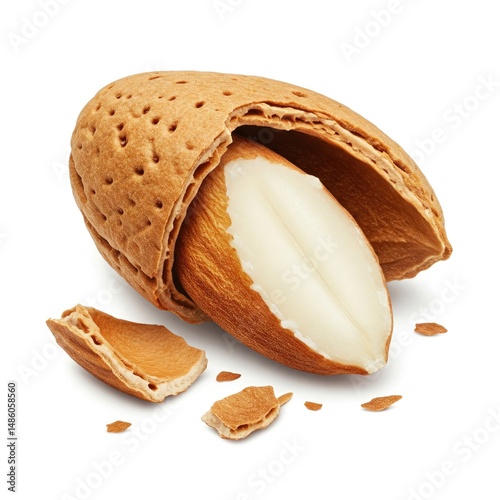 almonds isolated on white