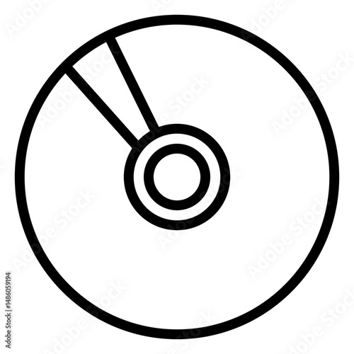 Multimedia compact disk stroke icon