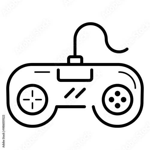 Retro gamepad stroke icon