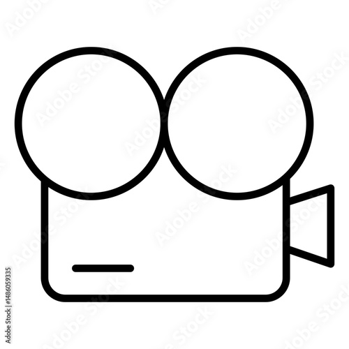 Vintage movie camera stroke icon