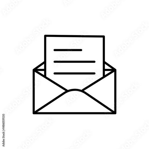 Open mail stroke icon