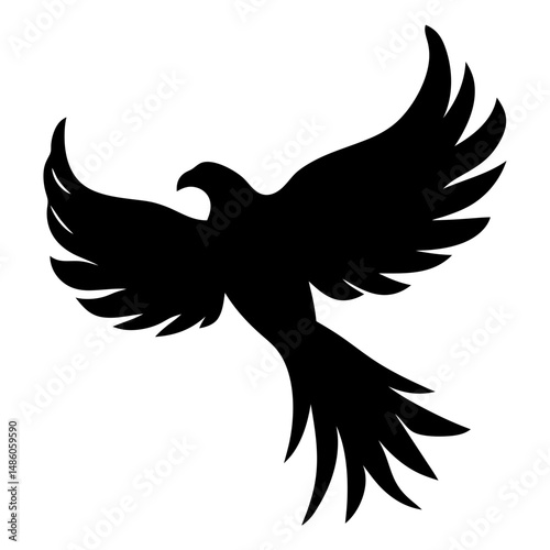 Majestic eagle soars with wings spread wide, a symbol of freedom