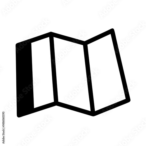 Simple graphic illustration of a foldable map for finding directions