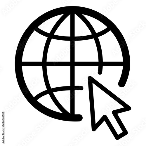 Internet browsing icon stroke pink