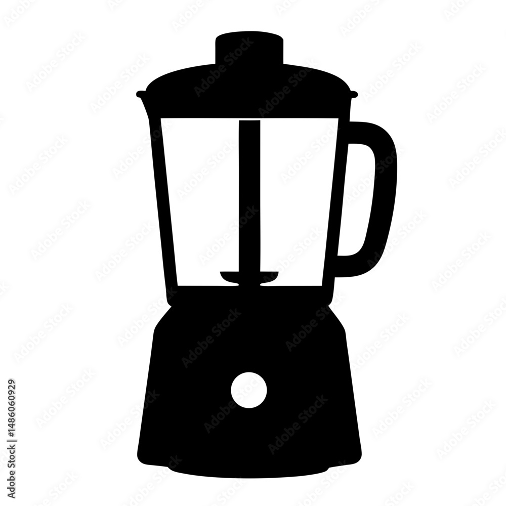 Obraz premium Simple black silhouette of a kitchen blender against a white backdrop