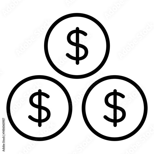 Coins stroke icon