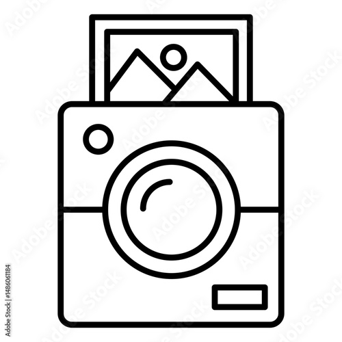 Polaroid camera icon stroke