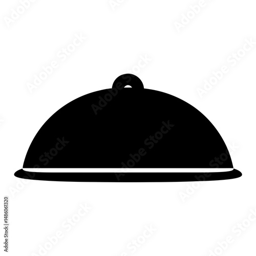 Elegant black silhouette of a covered food platter for special occasions