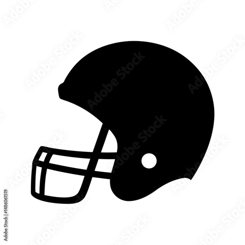 American Football Helmet Icon with Facemask, Symbolizing Protection and Athleticism