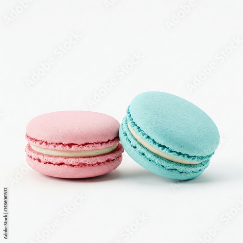 colorful macaroons isolated on white