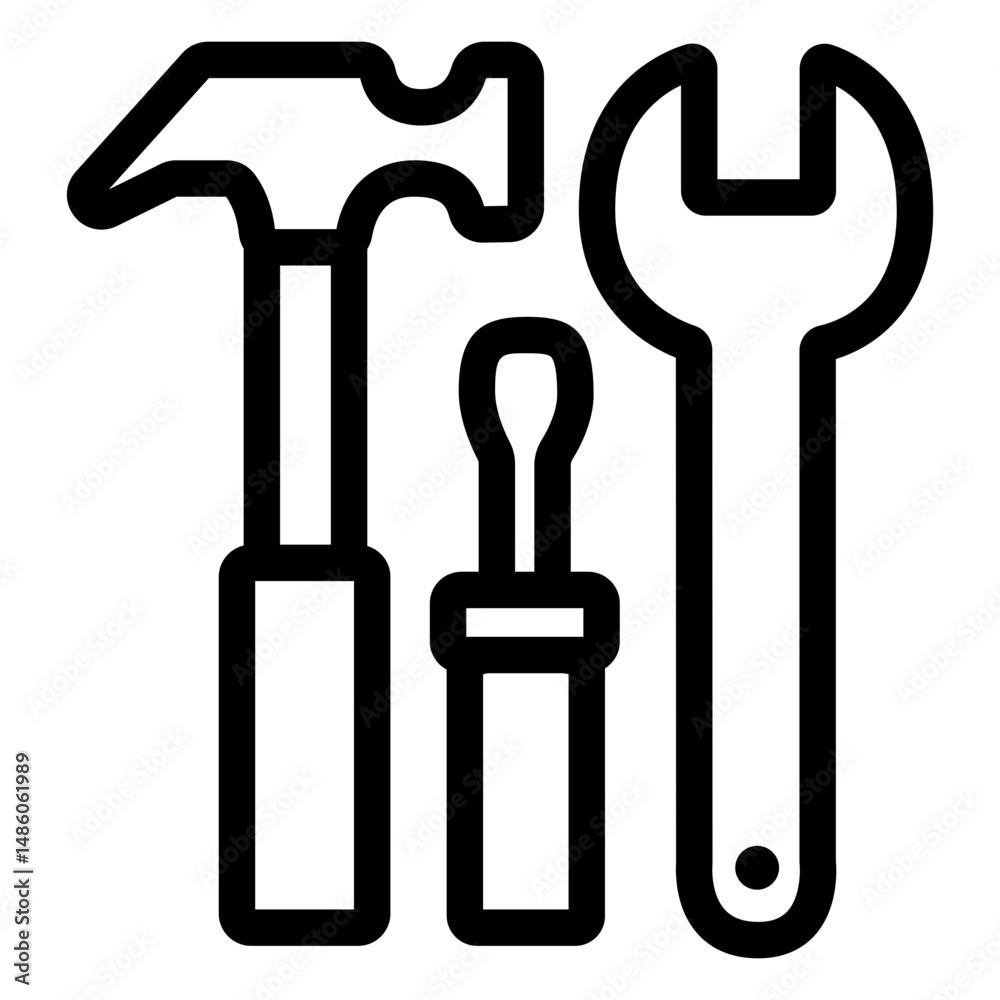 Construction tools stroke icon Construction tools stroke icon
