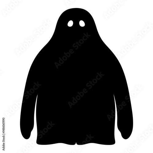 Simple Black Ghost Silhouette Perfect for Halloween Decorations and Festive Designs