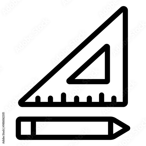 Squad ruler and pencil icon ruler