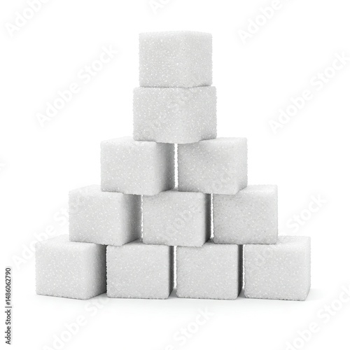 sugar cubes isolated on white