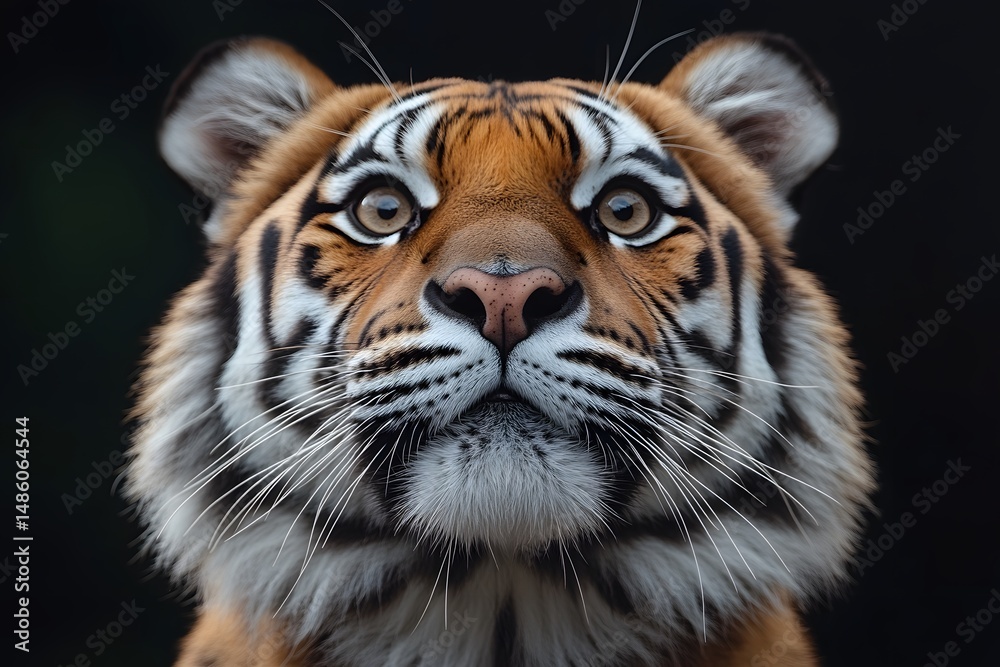 Fototapeta premium Majestic Tiger Portrait for Wildlife Conservation and Nature Education