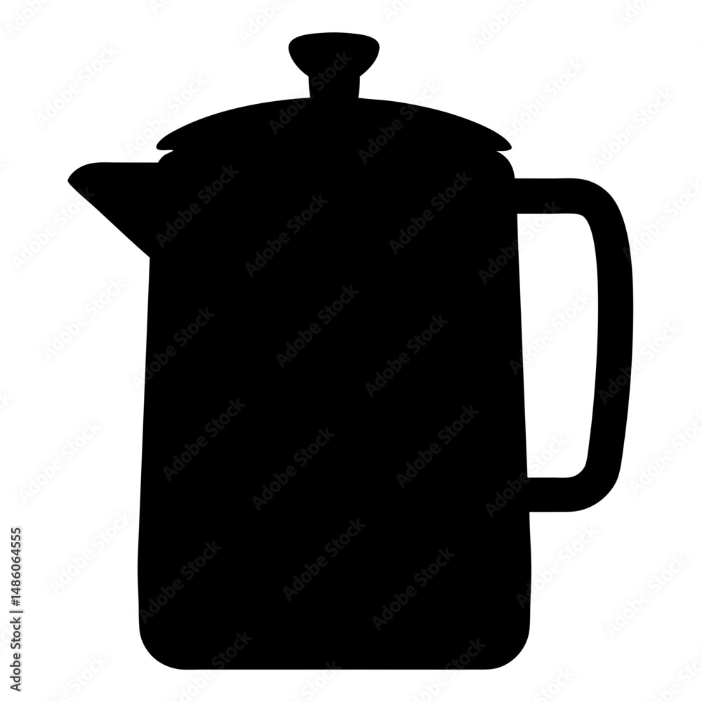 Obraz premium Silhouette of French Press Coffee Maker Offering Simple and Modern Visual Appeal