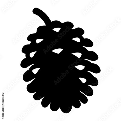 Monochrome Pine Cone Illustration A Simplistic and Elegant Graphic Design Element