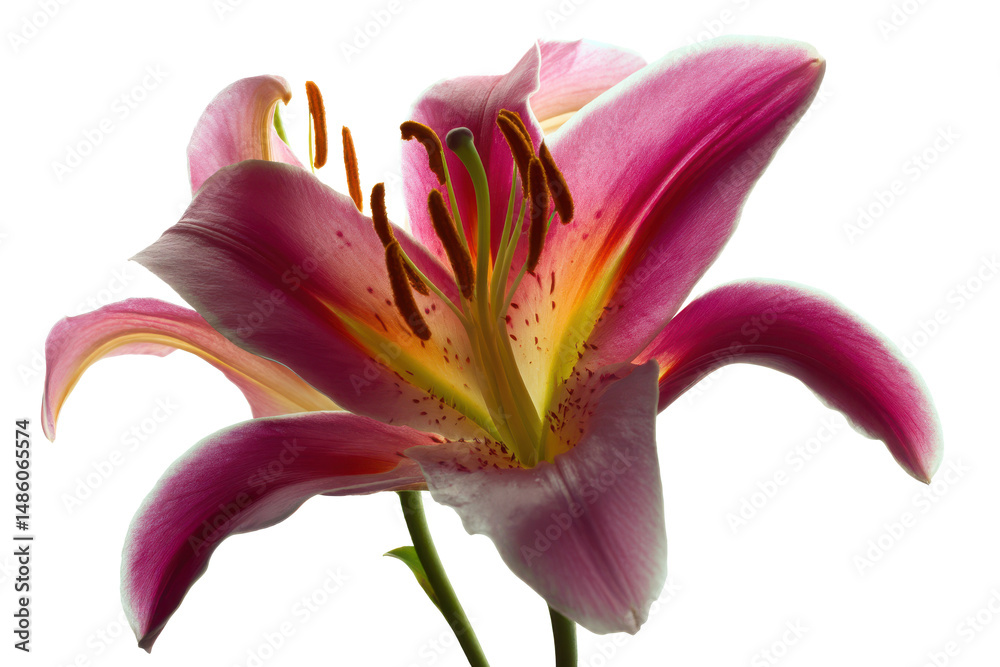 Naklejka premium Stunning Pink Lily Flower Close-Up Photography