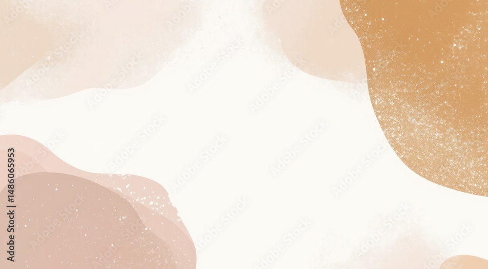 Fototapeta premium Abstract shapes in neutral colors with speckled texture creating a soft and calming background.