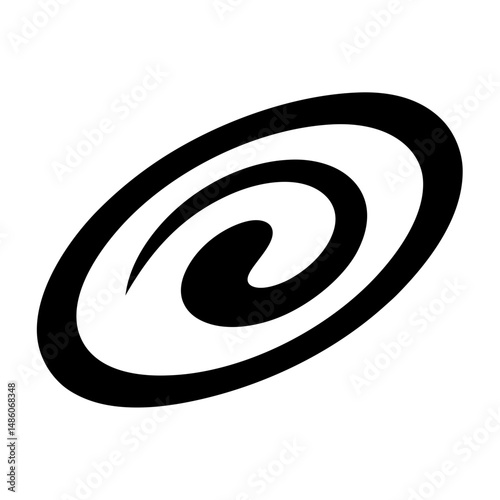 Abstract spiral design in black and white with an elliptical shape