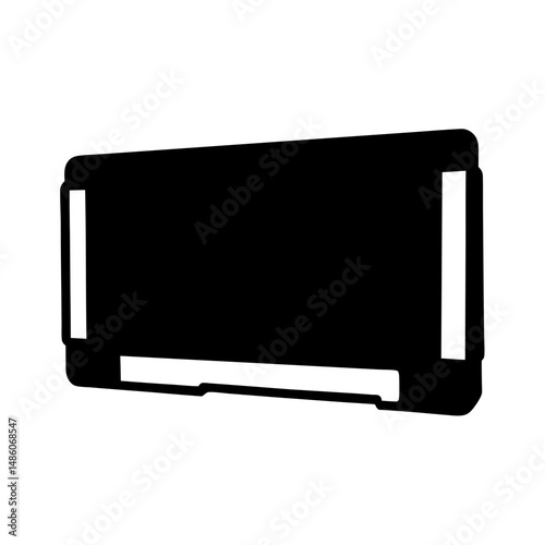 Silhouette of a printer with white outlines on its sides, front