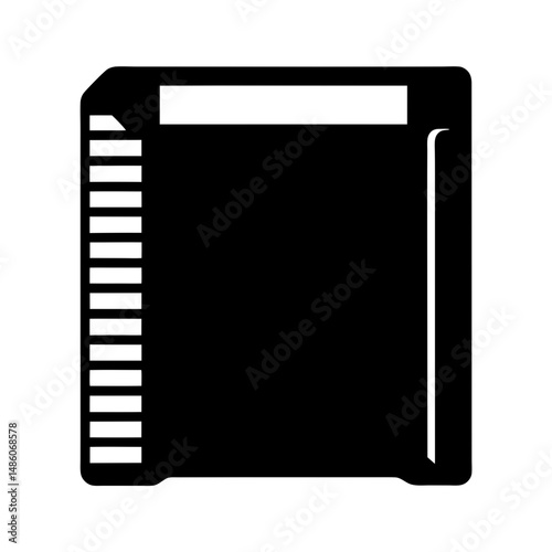 Black and white image of a memory card for electronic devices