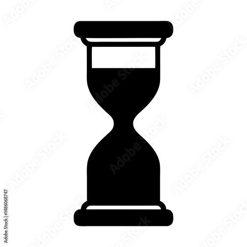 Stylized black silhouette of an hourglass representing time passing quickly