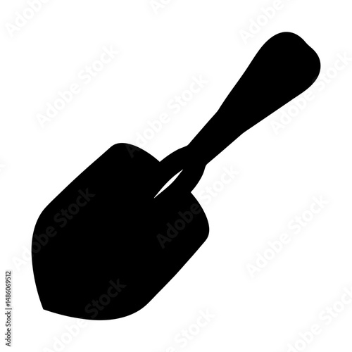 Silhouette of a gardening trowel, an essential tool for planting flowers