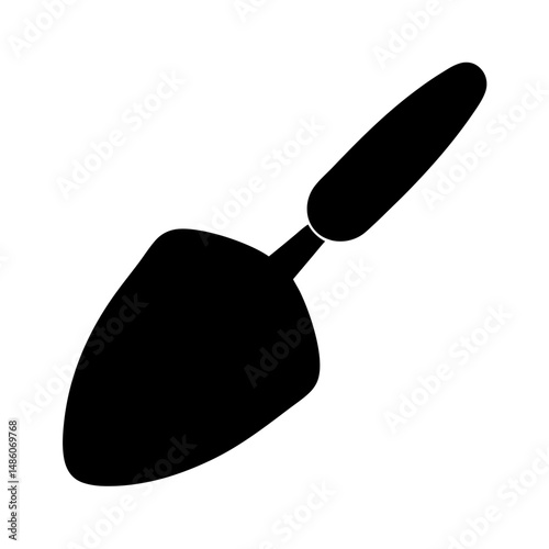 Simple Black Silhouette of a Garden Trowel Tool for Gardening