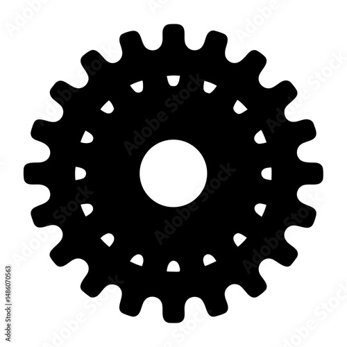 Detailed Black and White Image of a Gear with Internal Cutouts