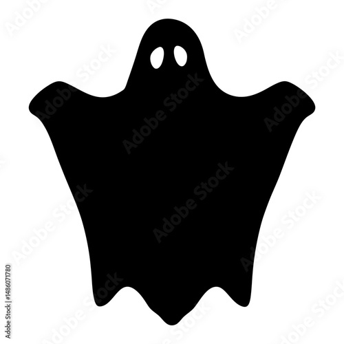 Spooky black ghost figure perfect for Halloween, haunting, and scary season celebrations