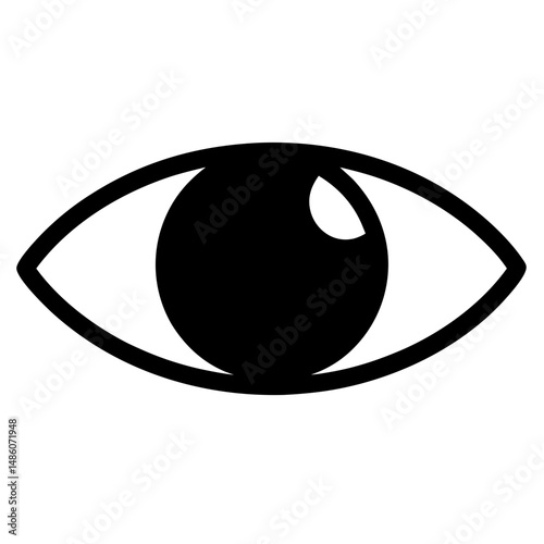Stylized minimalist illustration of a human eye vision and perception concept