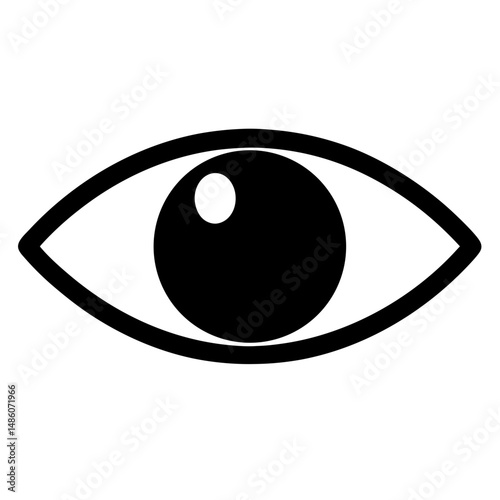 Simple eye icon representing sight, vision, and visual perception in graphic design