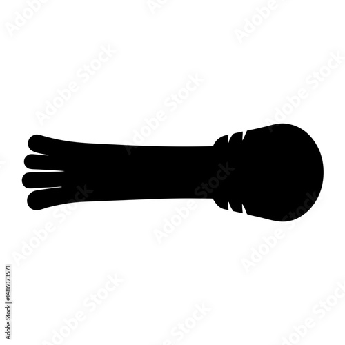 Isolated stylized silhouette of a tentacle like object on a white background