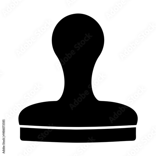 Black silhouette rubber stamp with a round handle and rectangular base