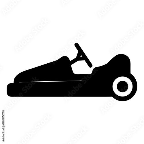 Silhouette of a classic bumper car ride for amusement parks and carnivals