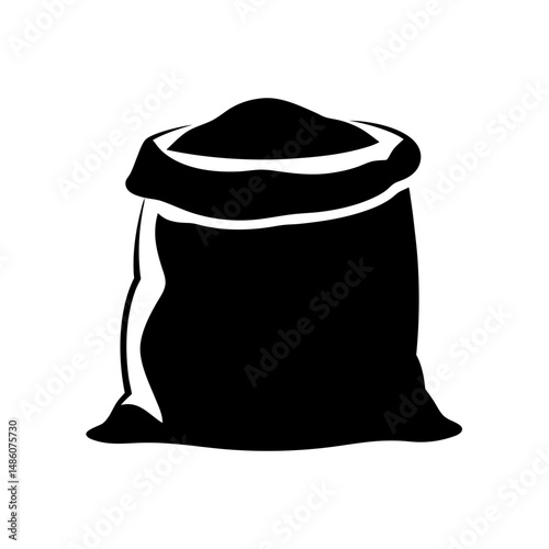 Dramatic Black and White Image of a Full Grain Sack or Bag