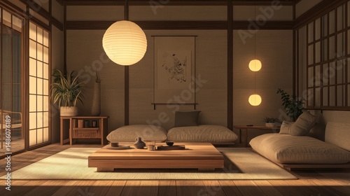 Serene Japanese Living Room