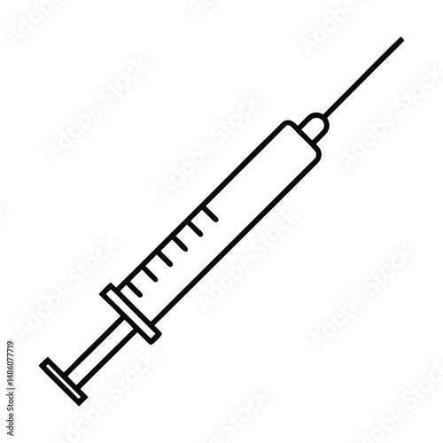 syringe with needle vector silhouette 