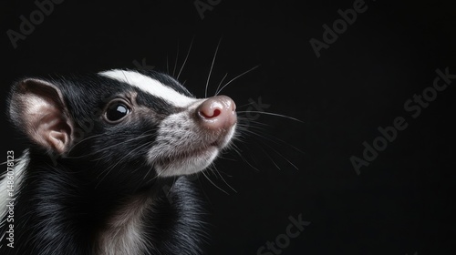 Skunk close-up portrait