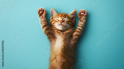 Sleepy ginger kitten