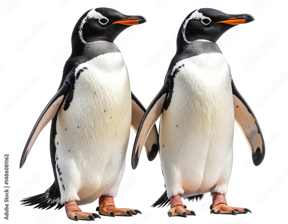 Obraz premium Untitled design - Adorable 2 Penguin, Transparent Background PNG