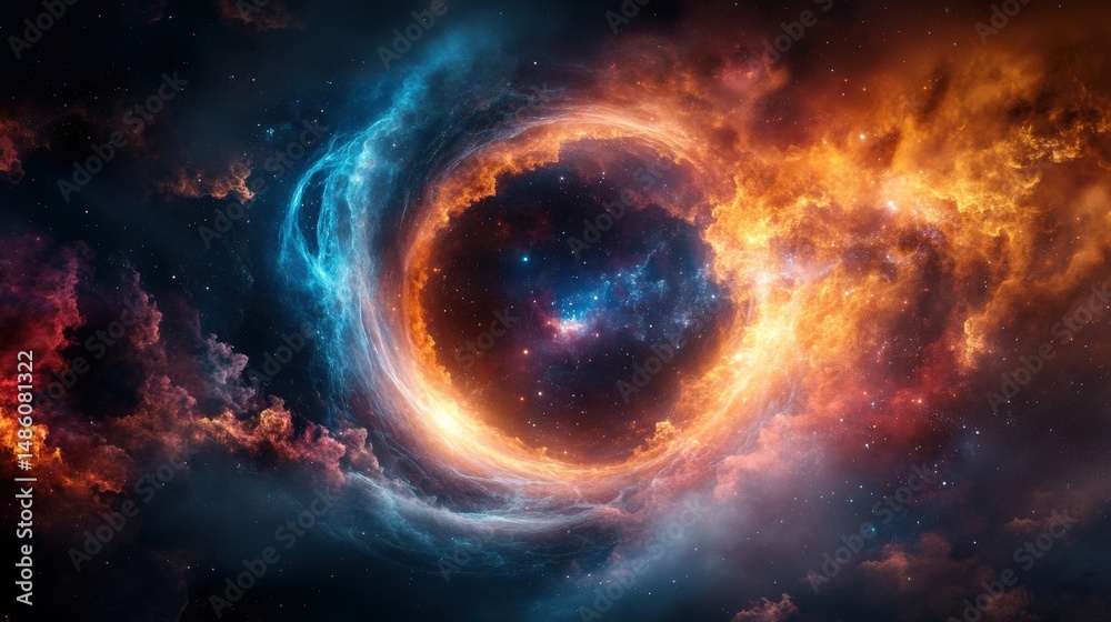 Obraz premium A deep-space gateway opening into a parallel dimension