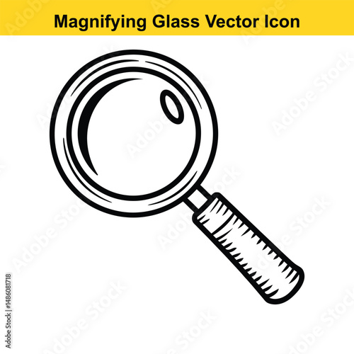 Magnifying Glass Icon Vector Outline – Search Symbol Illustration. magnifying, glass, icon, vector, outline, search, symbol