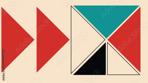 Colorful Geometric Triangles Background