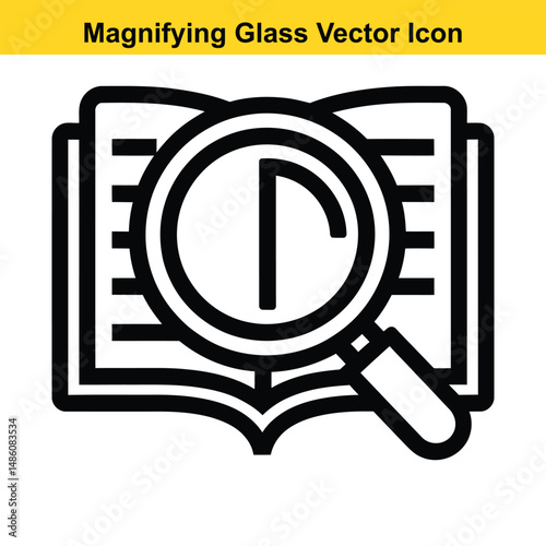 Magnifying Glass Icon Vector Outline – Search Symbol Illustration. magnifying, glass, icon, vector, outline, search, symbol