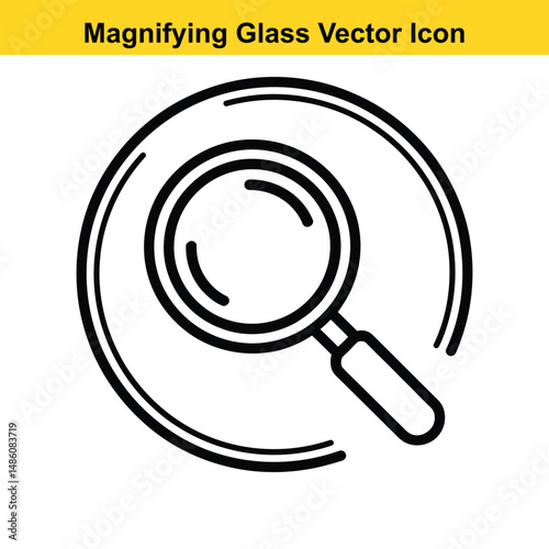 Magnifying Glass Icon Vector Outline – Search Symbol Illustration. magnifying, glass, icon, vector, outline, search, symbol