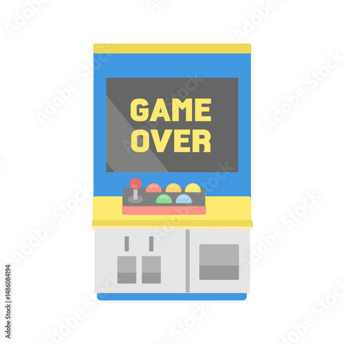 ゲームセンター  アーケードゲーム  ゲームオーバー イラスト