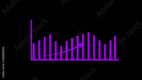 ,Financial and investment business planning and development. Businessman analyzing growth sales data graph on virtual screen business success isolate on black background